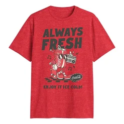 Coca Cola Mens Crew Neck Short Sleeve Regular Fit Graphic T-Shirt