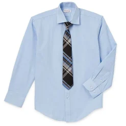 Collection By Michael Strahan Big Kid Boys Long Sleeve Spread Collar Shirt + Tie Set