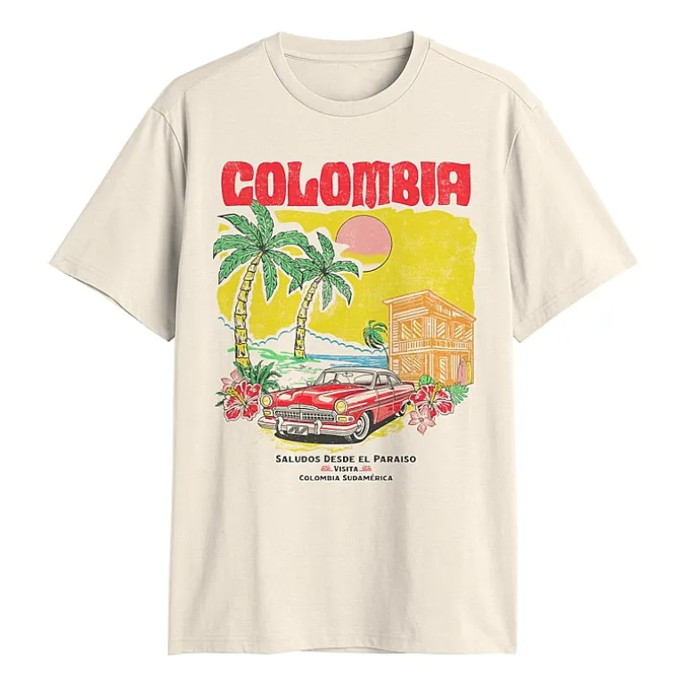 Colombia Mens Crew Neck Short Sleeve Regular Fit Graphic T-Shirt