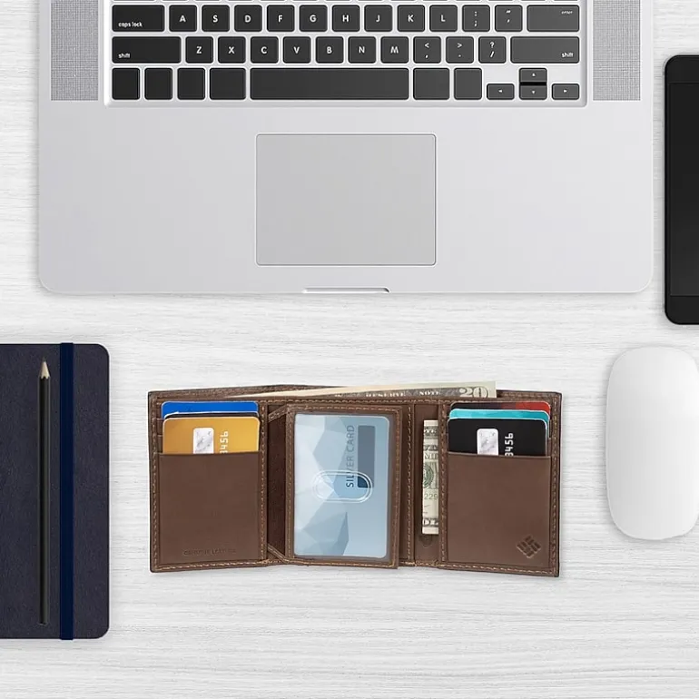 Columbia Rfid Extra Capacity Trifold Mens Personalized Trifold Wallet