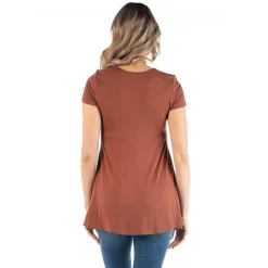24/7 Comfort Apparel Cap Sleeve Soft Flare Hem Tunic Top