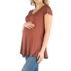 24/7 Comfort Apparel Cap Sleeve Soft Flare Hem Tunic Top
