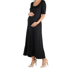24/7 Comfort Apparel Casual Maxi Dress with Sleeves