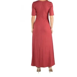 24/7 Comfort Apparel Casual Maxi Dress with Sleeves
