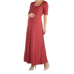 24/7 Comfort Apparel Casual Maxi Dress with Sleeves