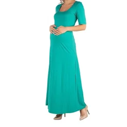 24/7 Comfort Apparel Casual Maxi Dress with Sleeves