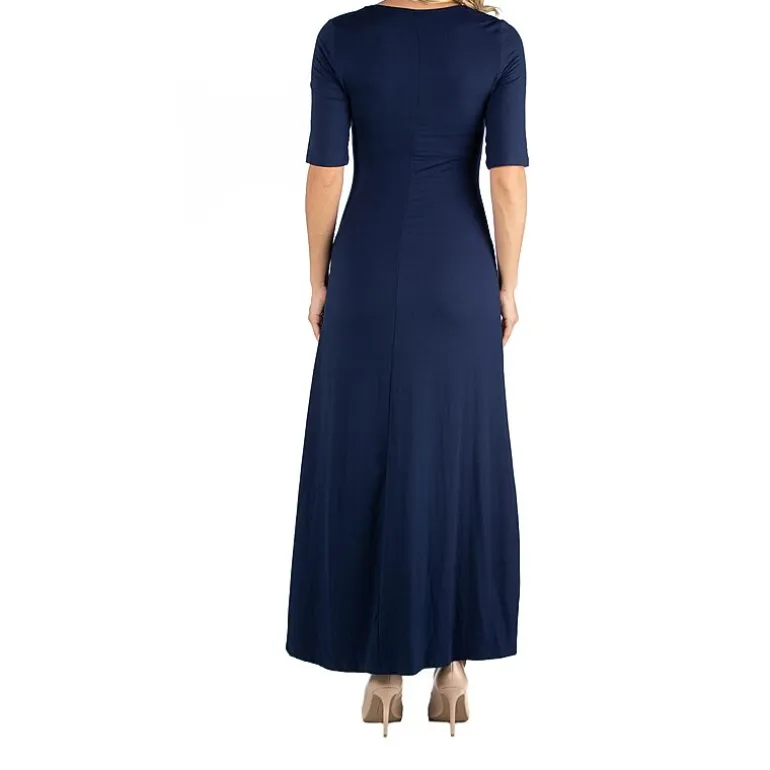 24/7 Comfort Apparel Casual Maxi Dress with Sleeves