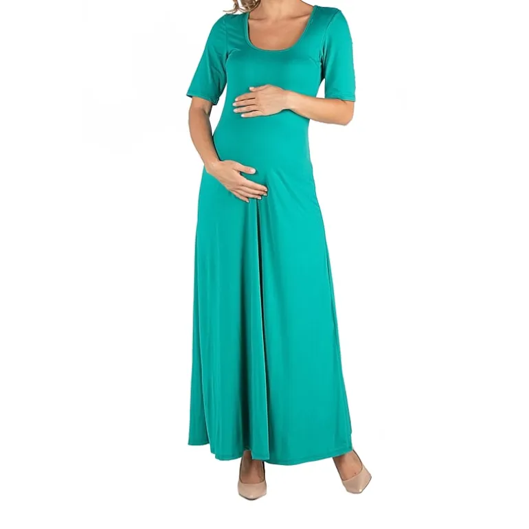 24/7 Comfort Apparel Casual Maxi Dress with Sleeves
