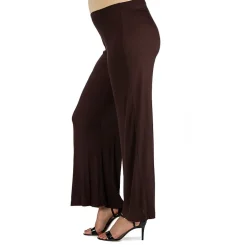 24/7 Comfort Apparel Comfortable Solid Color Palazzo Pant