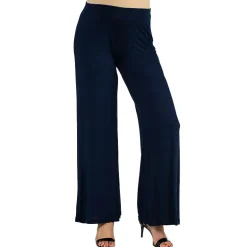 24/7 Comfort Apparel Comfortable Solid Color Palazzo Pant