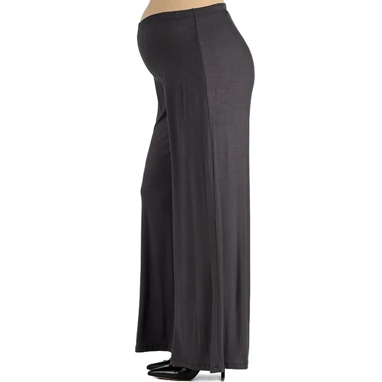 24/7 Comfort Apparel Comfortable Solid Color Palazzo Pant