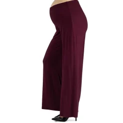 24/7 Comfort Apparel Comfortable Solid Color Palazzo Pant