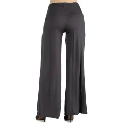 24/7 Comfort Apparel Comfortable Solid Color Palazzo Pant