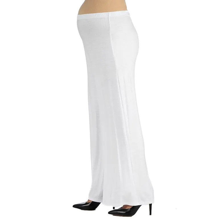 24/7 Comfort Apparel Comfortable Solid Color Palazzo Pant