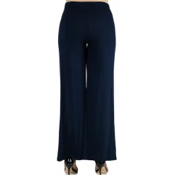24/7 Comfort Apparel Comfortable Solid Color Palazzo Pant