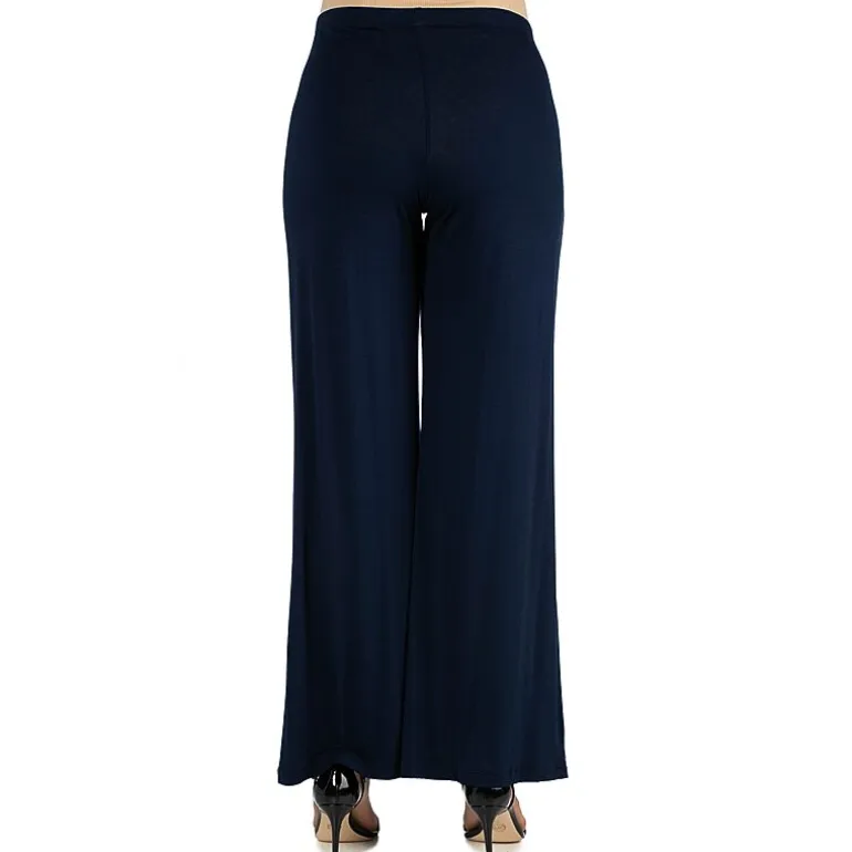 24/7 Comfort Apparel Comfortable Solid Color Palazzo Pant
