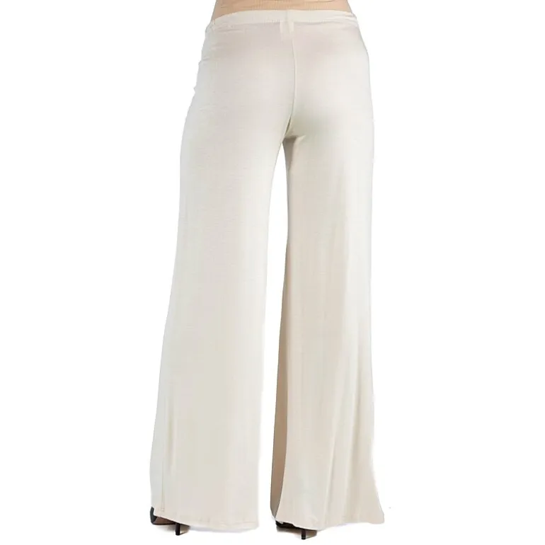 24/7 Comfort Apparel Comfortable Solid Color Palazzo Pant