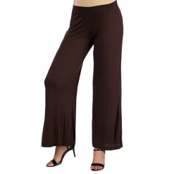 24/7 Comfort Apparel Comfortable Solid Color Palazzo Pant