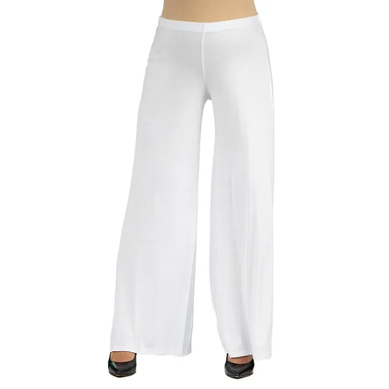24/7 Comfort Apparel Comfortable Solid Color Palazzo Pant