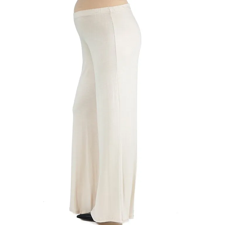24/7 Comfort Apparel Comfortable Solid Color Palazzo Pant