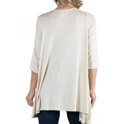 24/7 Comfort Apparel Elbow Length Sleeve Open Cardigan