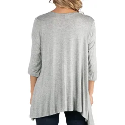 24/7 Comfort Apparel Elbow Length Sleeve Open Cardigan