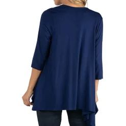 24/7 Comfort Apparel Elbow Length Sleeve Open Cardigan