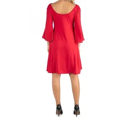 24/7 Comfort Apparel Knee Cold Shoulder Dress