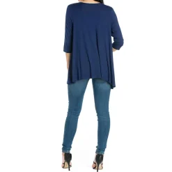 24/7 Comfort Apparel 3/4 Length Sleeve Open Cardigan