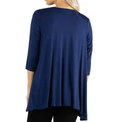 24/7 Comfort Apparel 3/4 Length Sleeve Open Cardigan