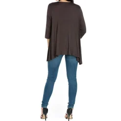 24/7 Comfort Apparel 3/4 Length Sleeve Open Cardigan