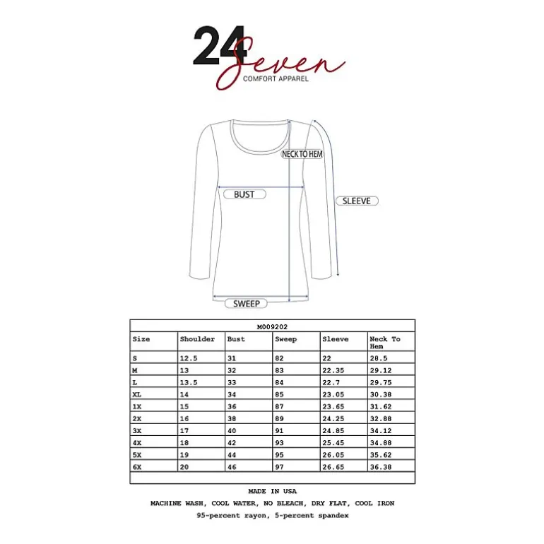 24/7 Comfort Apparel Long Sleeve Solid Swing Flare Tunic Top