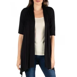 24/7 Comfort Apparel Loose Fit Open Front Cardigan
