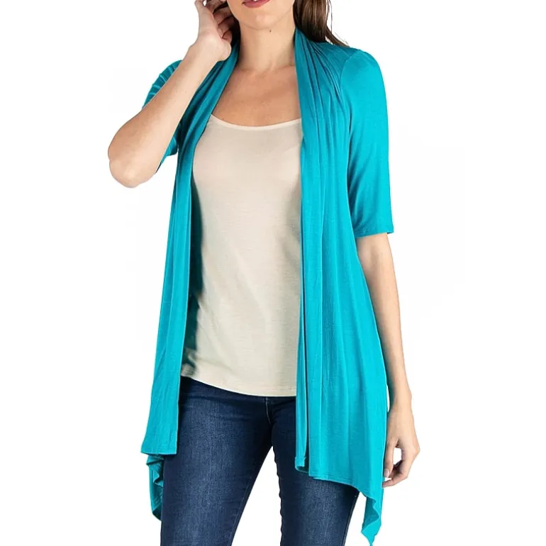 24/7 Comfort Apparel Loose Fit Open Front Cardigan