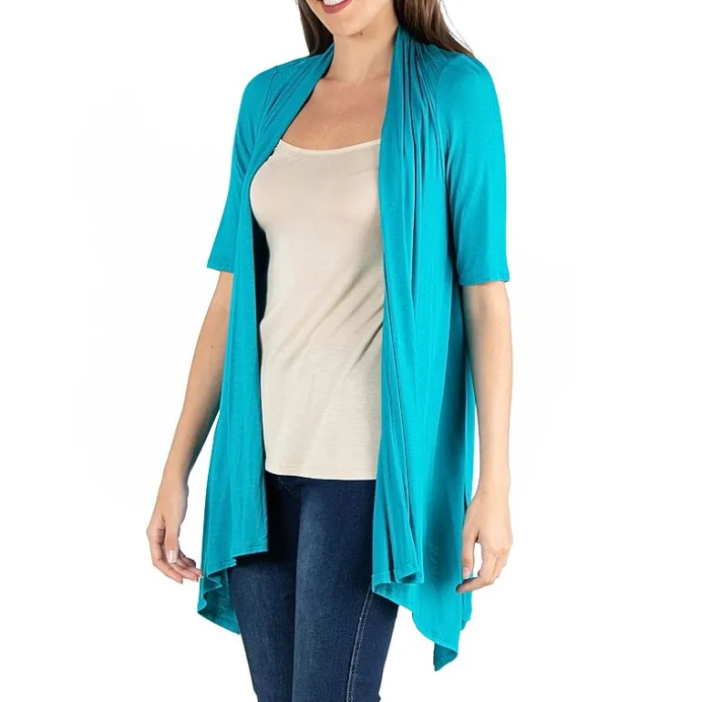 24/7 Comfort Apparel Loose Fit Open Front Cardigan