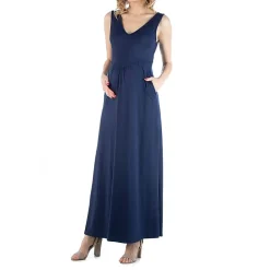 24/7 Comfort Apparel Maxi Sleeveless Dress with Pockets