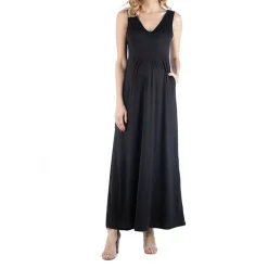 24/7 Comfort Apparel Maxi Sleeveless Dress with Pockets