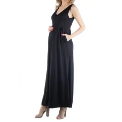 24/7 Comfort Apparel Maxi Sleeveless Dress with Pockets