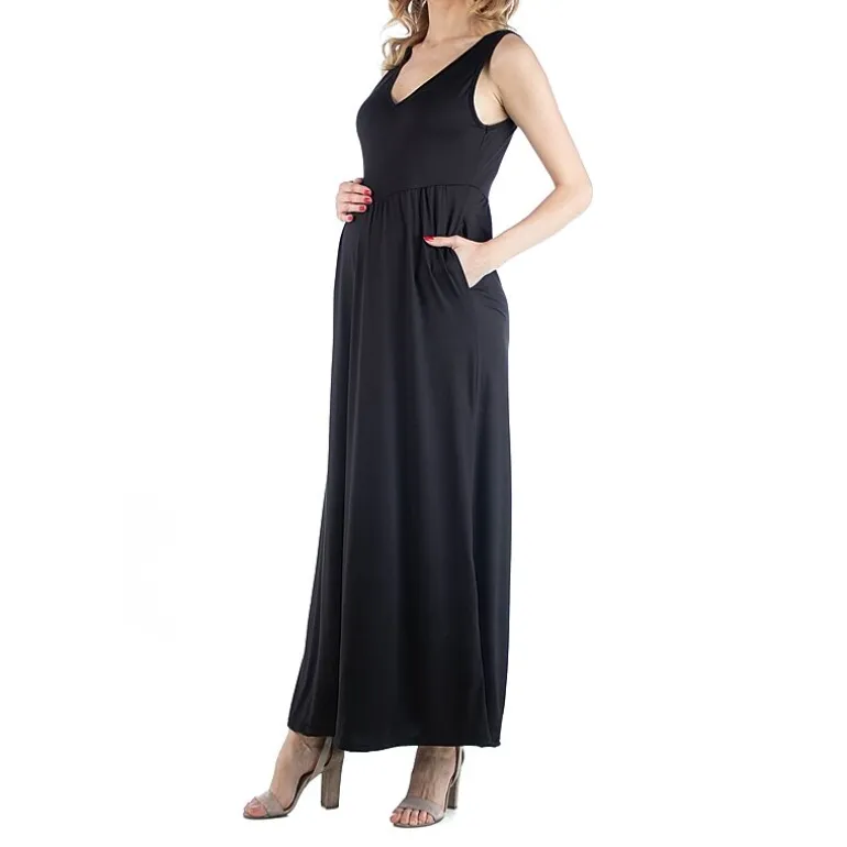 24/7 Comfort Apparel Maxi Sleeveless Dress with Pockets