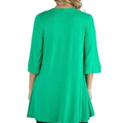 24/7 Comfort Apparel Open Front Elbow Length Sleeve Cardigan