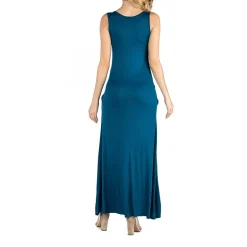 24/7 Comfort Apparel Scoop Neck Sleeveless Maxi Dress