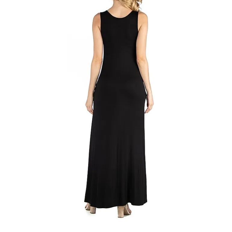 24/7 Comfort Apparel Scoop Neck Sleeveless Maxi Dress