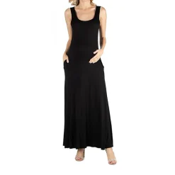 24/7 Comfort Apparel Scoop Neck Sleeveless Maxi Dress