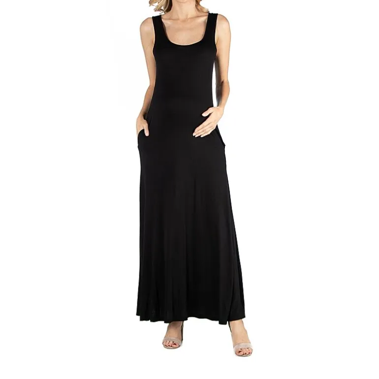 24/7 Comfort Apparel Scoop Neck Sleeveless Maxi Dress