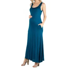24/7 Comfort Apparel Scoop Neck Sleeveless Maxi Dress