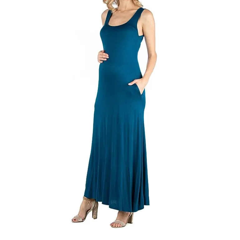 24/7 Comfort Apparel Scoop Neck Sleeveless Maxi Dress