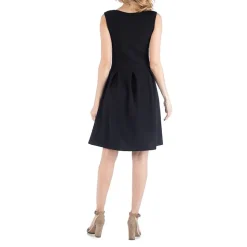 24/7 Comfort Apparel Sleeveless Pleated Dress with Pockets