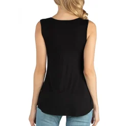 24/7 Comfort Apparel V Neck Round Hemline Tunic Tank Top