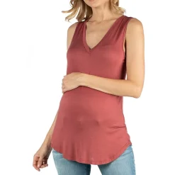 24/7 Comfort Apparel V Neck Round Hemline Tunic Tank Top