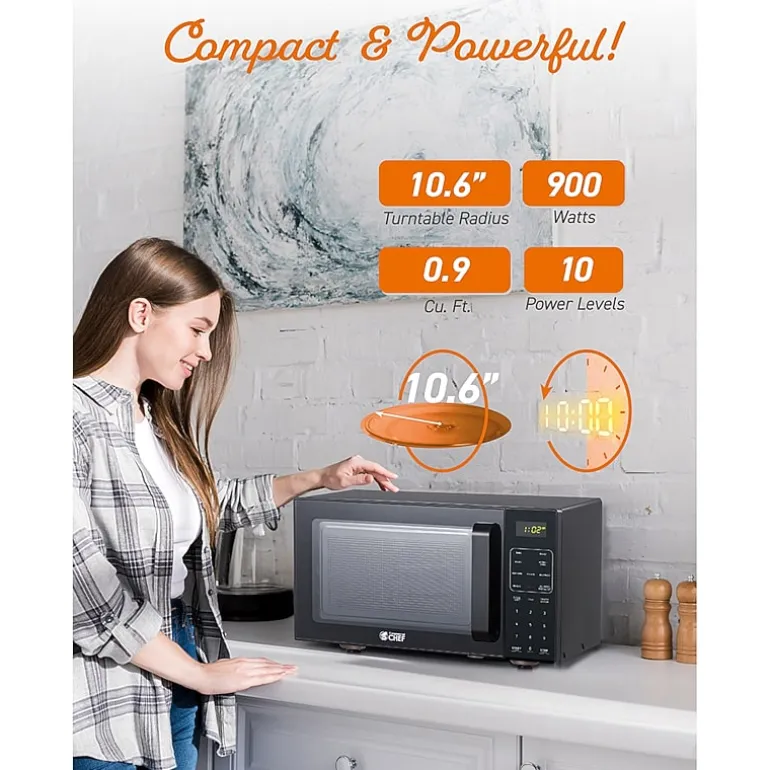 Commercial Chef 0.9 Cu. Ft. Combo Countertop Microwave And 0.9 Cu Ft Air Fryer